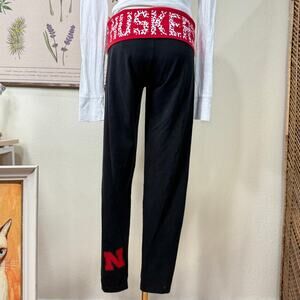 Y2k 2010s Pink Victorias Secret 5th Ocean Nebraska Huskers Fold Over Leggings M